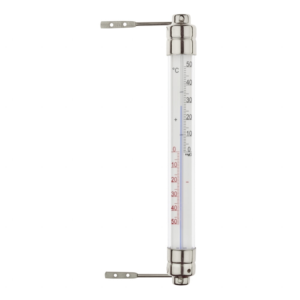 Analoges Fenster-Thermometer silber/weiß