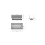 thumbnail of INSERT -Eingebauter Bioethanolbrenner/Einsatz mit 2 Gläsern 60 cm – Linearer Brenner 45 cm / 1 l Fassungsvermögen / Fassungsvermögen 1 l