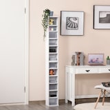 thumbnail of HOMCOM Estante para CD ou DVD com 12 Compartimentos para 204 CDs e Prateleira Ajustável 2 Unidades 21x22,5x88,5cm Branco