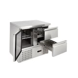 thumbnail of GastroHero Kühltisch Mini Edelstahl GN 1/1 1 Tür 2 Schubladen statische Kühlung +2 °C bis +8 °C 230 V Profi Gastronomie ECO 1/2 900x700x870 mm