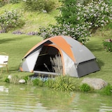 thumbnail of Outsunny tienda de campaña para 2 personas tienda de camping plegable con ventana y bolsa de transporte impermeable 3000 mm 210x150x110 cm gris