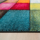 thumbnail of Teppich Kurzflor Karos Wohnzimmer schmutzabweisend Mehrfarbig Läufer 60x110 | 100% Polypropylen, Rücken aus Jute | Florhöhe: 12 mm | pflegeleicht