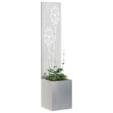 thumbnail of vidaXL Blumentopf mit dekorativem Paneel Silber 32 x 140 cm Edelstahl