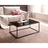thumbnail of Couchtisch 100x60x40 cm mit Marmor Optik Schwarz, Wohnzimmertisch mit Metall-Gestell, Sofatisch Eckig Tisch Wohnzimmer,
