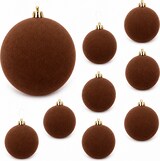 thumbnail of 9 Weihnachtskugeln 8cm Kunststoff in Samtoptik bruchfeste Weihnachtsbaumkugeln für Weihnachten Christbaumschmuck Weihnachtsbaumschmuck Espressobraun