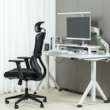 thumbnail of ZIK Silla de oficina giratoria ergonómica Reposacabezas y reposabrazos ajustables en altura, soporte lumbar - Negro