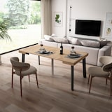 thumbnail of Ausziehbarer Konsolentisch, 180x90x73cm, Für 8 Personen, Holzbeine, Moderner Stil, Eiche _ 258_19