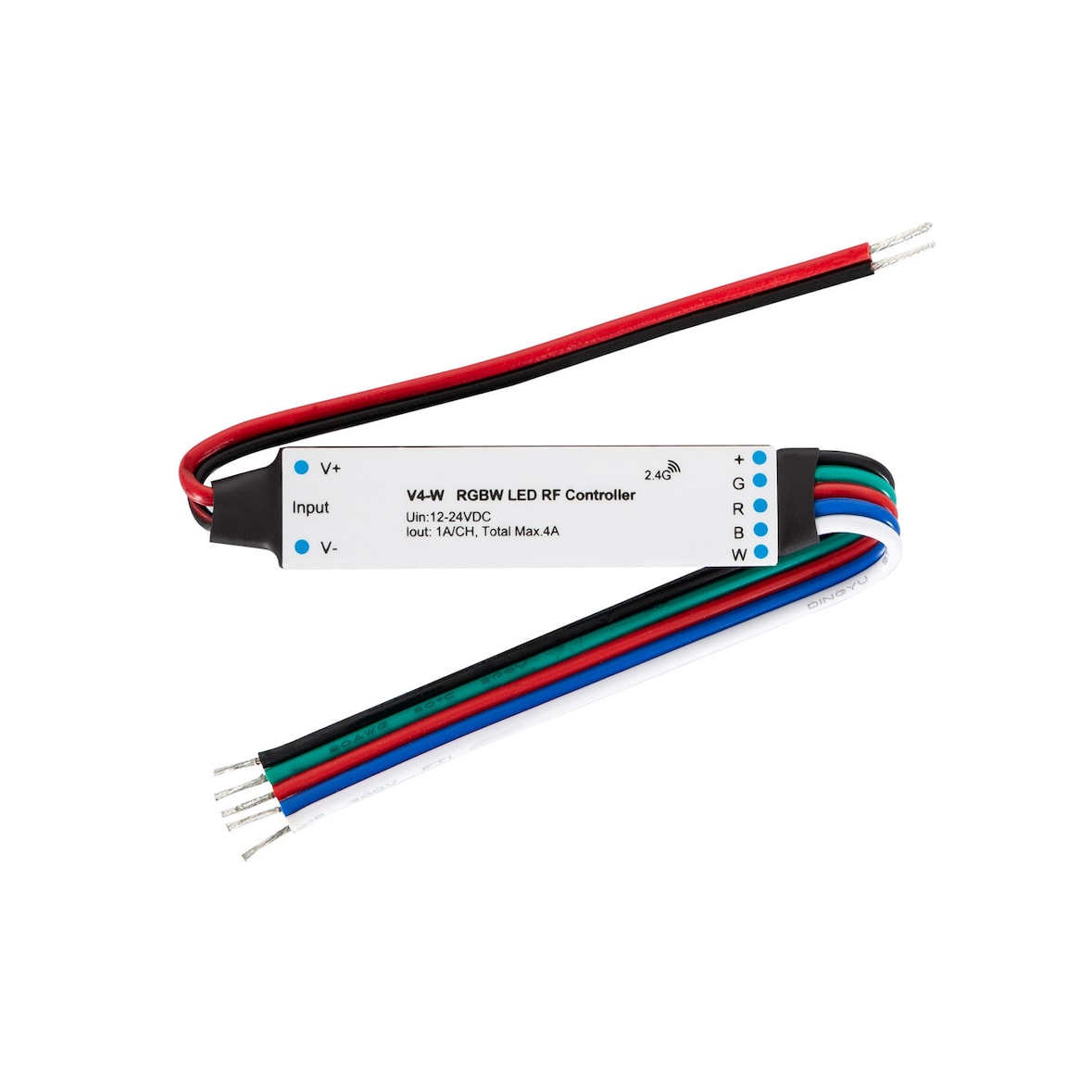 Ledkia Controlador Regulador Mini Tira LED RGBW 12/24V DC compatible con Mando RF RGBW