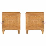 thumbnail of Cabinet de chevet 2 pcs Marron Clair 40 x 33 x 46 cm - Modèle Silhouette