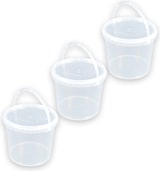 thumbnail of Eimer Deckel lebensmittelecht 3,3 L Liter leer farblos Henkel Kunststoff Set 40 Stück