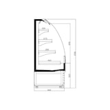 thumbnail of Kühlvitrine DIKDIK mit Umluftkühlung | 3x LED & Nachtabdeckung | 440 Liter, HxBxT 150x150x66cm | -2/+8°C | Schwarz