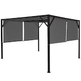 thumbnail of Pergola Baia, Garten Pavillon Terrassenüberdachung, stabiles 6cm-Stahl-Gestell + Schiebedach grau ~ 4x4m