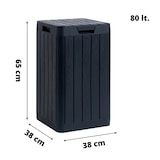 thumbnail of Poubelle de jardin 80 Litres Noire 38 x 38 x H65 cm Couvercle à pression TOOMAX