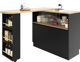 thumbnail of Drehbares Sideboard 120x45x103 cm mit 360 Grad Rotation, Glas Schiebetür, Ablagen und Schubladen, Schwarz, MDF, modern multifunktional