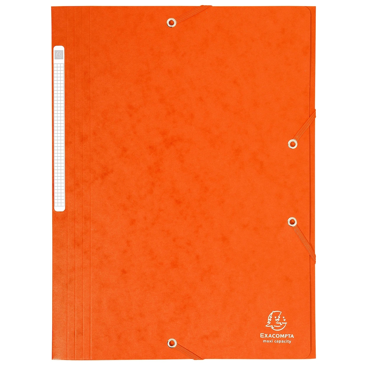 Exacompta 17117H 25x Sammelmappe mit Gummizug und 3 Klappen, Maxi-Kapazität, aus Colorspan-Karton 500µ/425g/m2, 24x32cm für DIN A4 - Orange