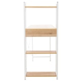 thumbnail of Décoshop26 - Bureau table de travail style rétro avec colonne de rangement étagère en bois et métal blanc 10_0003614