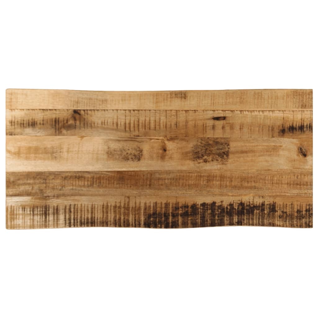 Piano Tavolo Bordi Vivi 100x40x2,5 Cm Legno Di Mango Grezzo