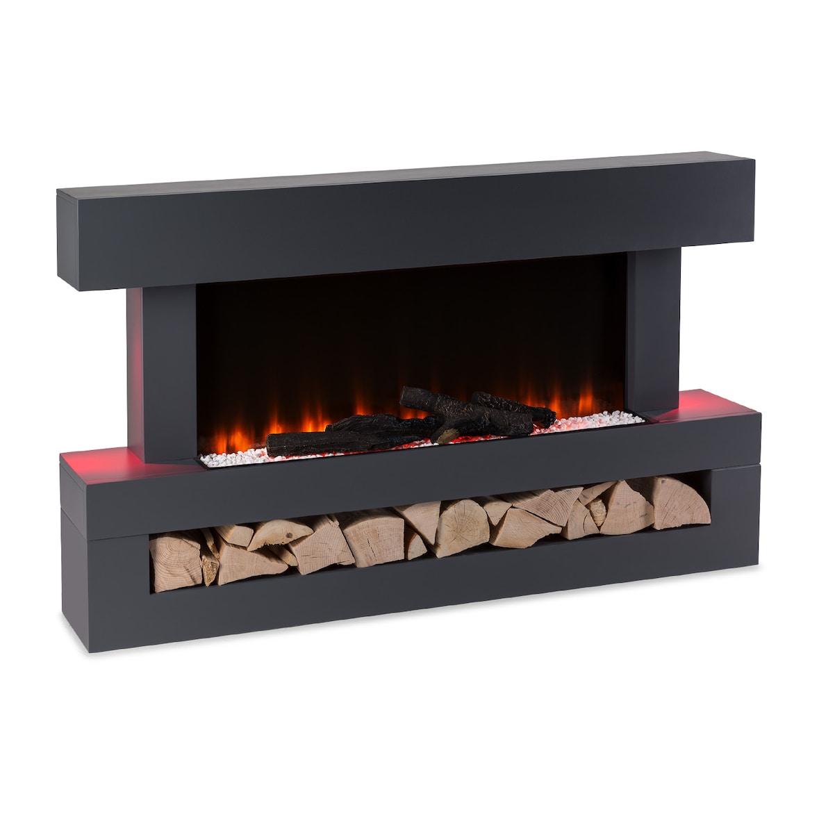 KlarsteinStudio Light & Fire 3 Smart Kamin 1000/2000W MDF WiFi-SteuerungDunkelgrau