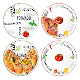 thumbnail of 4er Set Pizzateller Tomate Weiß mit Dekor Ø 31cm - 2x Grün & 2x Rot - 27020533