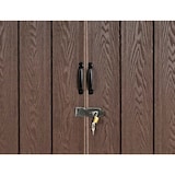 thumbnail of Mülltonnenverkleidung HWC-J29, Mülltonnenbox für Müllcontainer 660-1100L, WPC Metall 172x213x160cm ~ braun