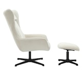 thumbnail of SalesFever Sessel und Hocker Set | mit Drehfunktion | Bezug Cord-Stoff | Beine Metall | B 82 x T 85 x H 106 cm | beige – schwarz