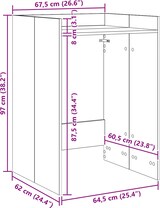 thumbnail of vidaXL Waschmaschinen-Schrank Geräucherte Eiche 67,5 x 62 x 97 cm