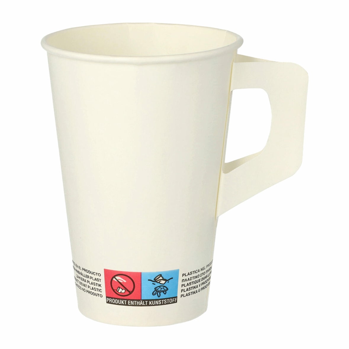 400x Henkelbecher Kaffeebecher weiß Pappe beschichtet 200 ml