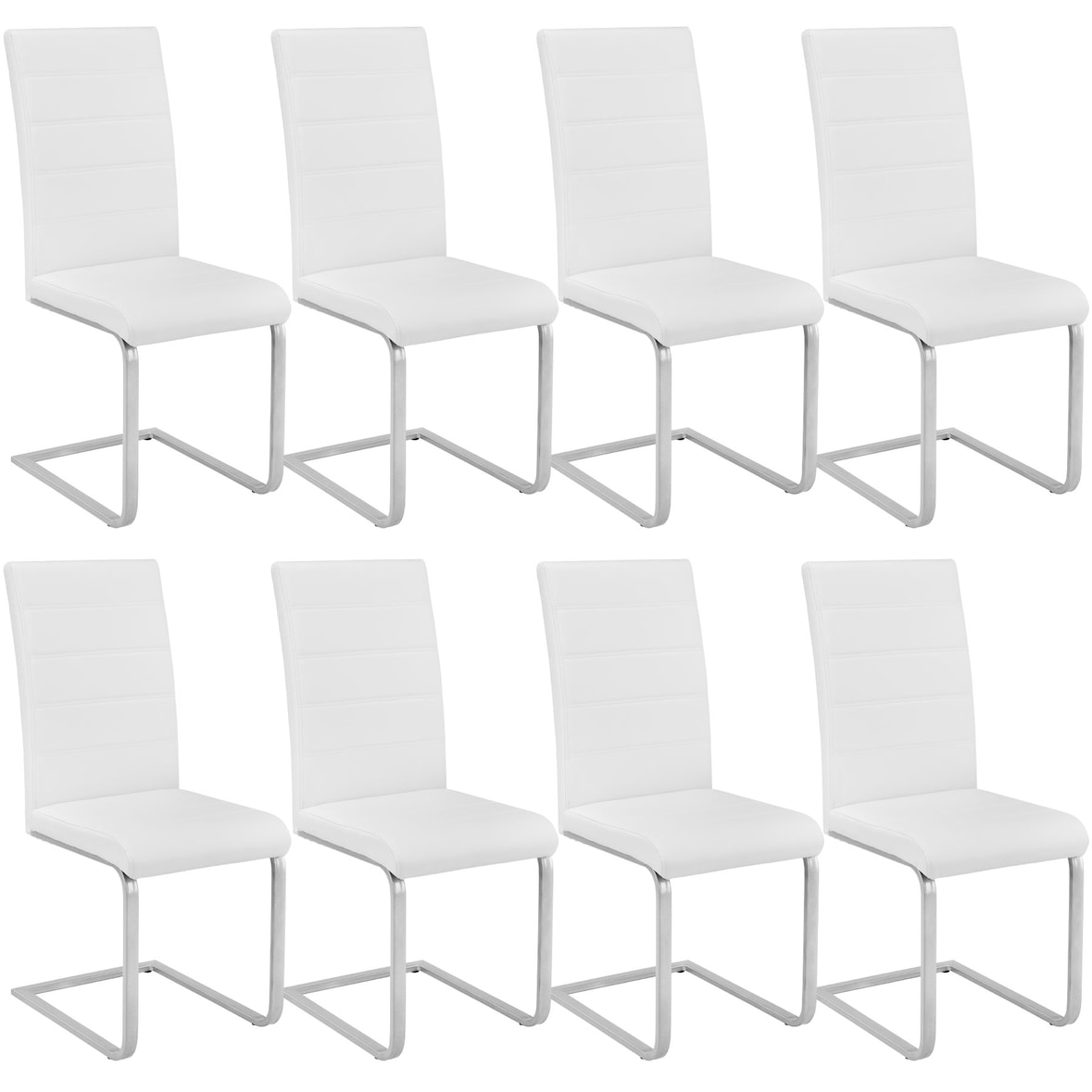 tectake Set di 8 sedie per sala da pranzo Bettina - bianco - 404128