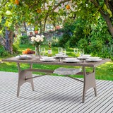 thumbnail of CASARIA® Polyrattan Gartentisch WPC 190x90x75cm creme