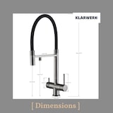 thumbnail of Lana | 3-weg goud zwarte uittrekbare kraan | roestvrij stalen drinkwater osmose kraan keuken|mengkraan - 360 graden draaibaar | filter 3 aansluitingen