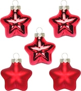 thumbnail of 8 Glassterne 4cm Christbaumschmuck Weihnachtskugeln Weihnachtsbaumschmuck rot
