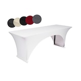 thumbnail of TexDeko Stretch Biertischhussen für Bierzeltgarnitur 220 x 50cm Festzeltgarnitur | verstärkte Beintaschen bügelfrei waschbar (Weiß)