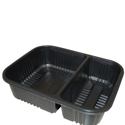 Premium Quality, Menubakken topseal 2-vaks 1165 ml, PP 19,7 x 15 x 6 cm zwart