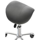 thumbnail of DELUKE® Sattelhocker mit Rollen VOULI Höhenverstellbar, Drehbar Kunstleder pflegeleicht Rollhocker Arbeitshocker Praxishocker Arzthocker Grau