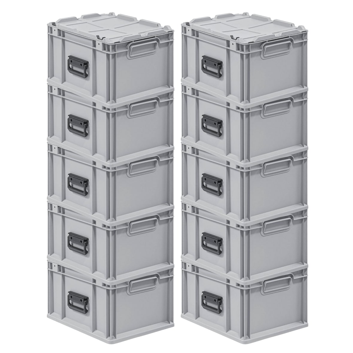 PROREGAL 10x Eurobox NextGen Portable | HxBxT 23,5x30x40cm | 20 Liter | Eurobehälter, Transportbox, Transportbehälter, Stapelbehälter