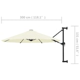 thumbnail of vidaXL Sonnenschirm Wandmontage mit Metallmast 300 cm Sandfarben