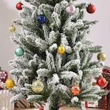 thumbnail of Árbol de Navidad Nevado Artificial 180 cm con 394 Ramas Ignífugas de PVC Base Plegable y Soporte de Acero Decoración Interior Navideña Ø60x180 cm