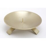 thumbnail of Kerzenleuchter Dreifuß Gold gebürstet kleinem Dorn Ø 11,5 cm, ideal für Taufkerzen, Kommunionkerzen