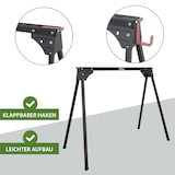 thumbnail of 2x Arbeitsbock klappbar bis 1000 kg Stahl pulverbeschichtet schwarz rot Gerüstbock Unterstellbock