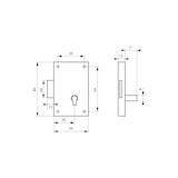 thumbnail of Serrure pour meuble, acier poli, 50 mm, droite, 1 clé - THIRARD