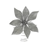 thumbnail of Christbaumspitze Weihnachtsstern mit Glitzer 22cm Kunststoff Silber