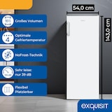 thumbnail of Exquisit Gefrierschrank GS5231-NF-H-040D weiss | 161 l Nutzinhalt | NoFrost | Alarm-Funktion | Schnellgefrieren | 4-Sterne-Gefrieren