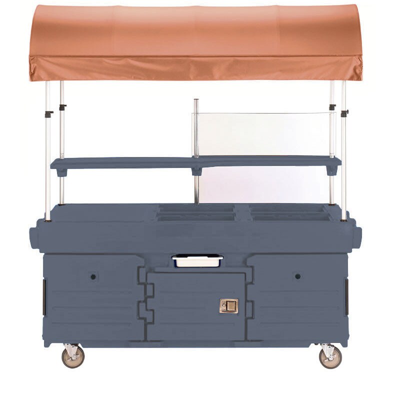 Chariot Camkiosk avec 4 cuves pour bacs GN et auvent - 216 x 85 x 239 cm - Cambro
