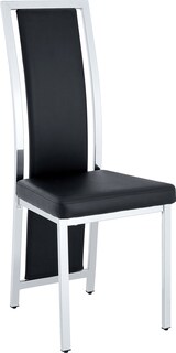 thumbnail of Esszimmerstühle 4er-Set Metall & PU-Leder Schwarz/Silber 109 cm hoch
