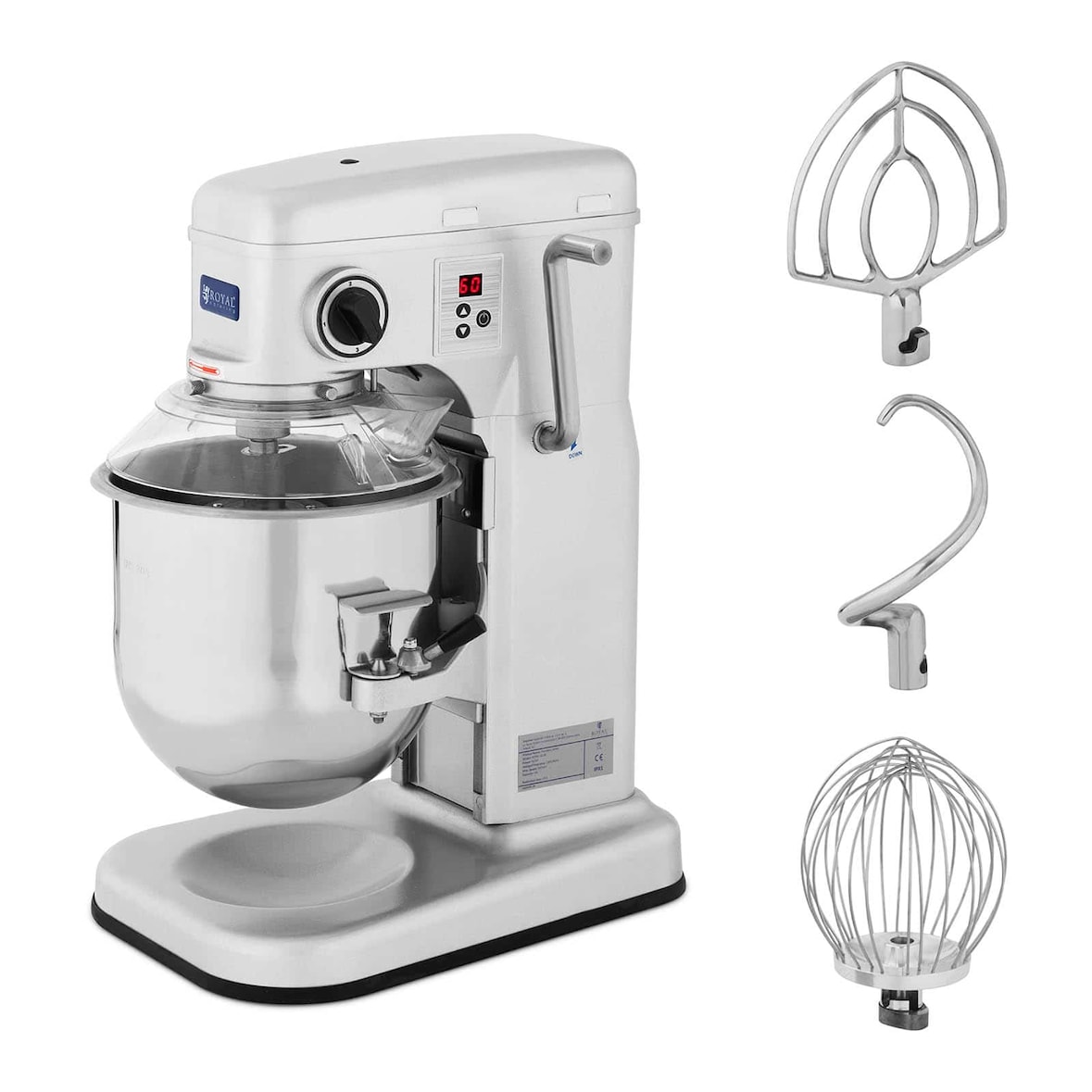 Helloshop26 - Amasadora planetaria de espiral profesional para pizza y panadería (650 vatios 10 litros capacidad: 5,5 kg) 14_0004828