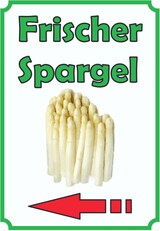 thumbnail of Verkaufsschild Schild Spargel Hochkant mit Pfeil links A3 (297x420mm)