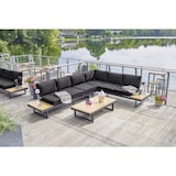 thumbnail of METRO PROFESSIONAL Outdoor Ecklounge 3-tlg., Stahl, 1 Ecksofa, 1 3-Sitzer Sofa, 1 Couchtisch, holzoptik, anthrazit