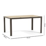 thumbnail of Ensemble salle a manger aluminium taupe avec 4 chaises en polypropylène taupe empilables et plateau effet bois – MILO+DAFNE Taupe/Taupe/Bois