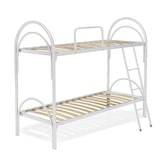 thumbnail of Letto a castello con telaio in acciaio bianco e doghe flessibili per due materassi singoli 80x190 - Comprarredo