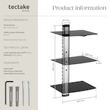 thumbnail of Wandregal mit 3 Ablagen für DVD-Player und Receiver, 80x42x34cm
